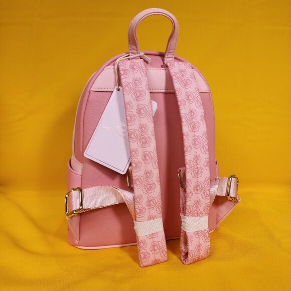 Loungefly Disney Princess Beauty and the Beast Pink Roses Belle Mini Backpack - Picture 5 of 11